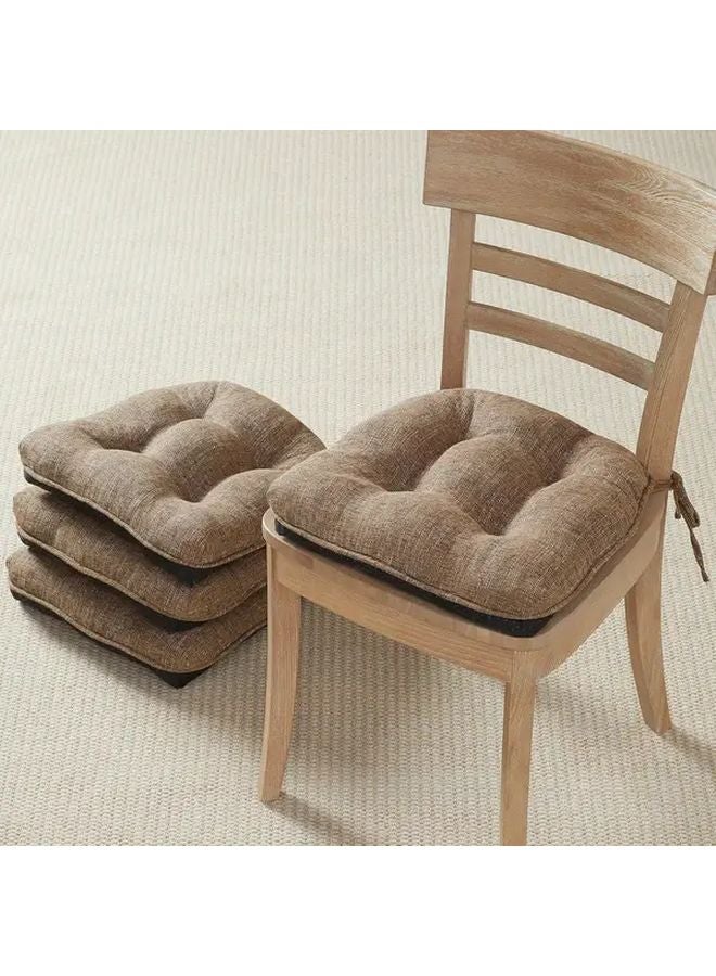 Brown Art Deco Style Anti Slip Memory Foam Dining Chair Cushion With Lead Strap - Image 1